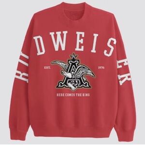 Budweiser Red Men's Sweater XL popover new